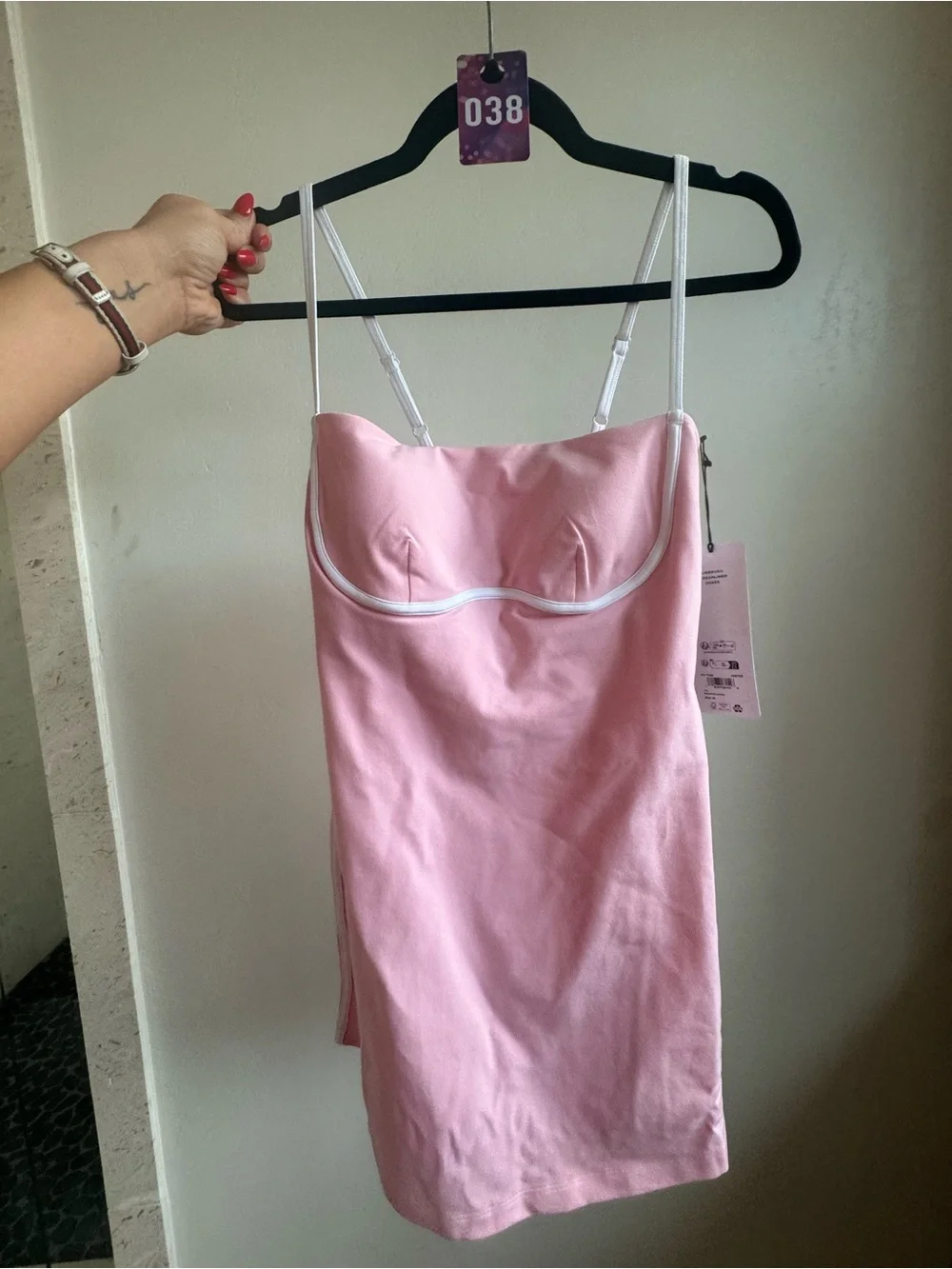 38. ALO Airbrush Streamlined Dress Pink Marshmallow